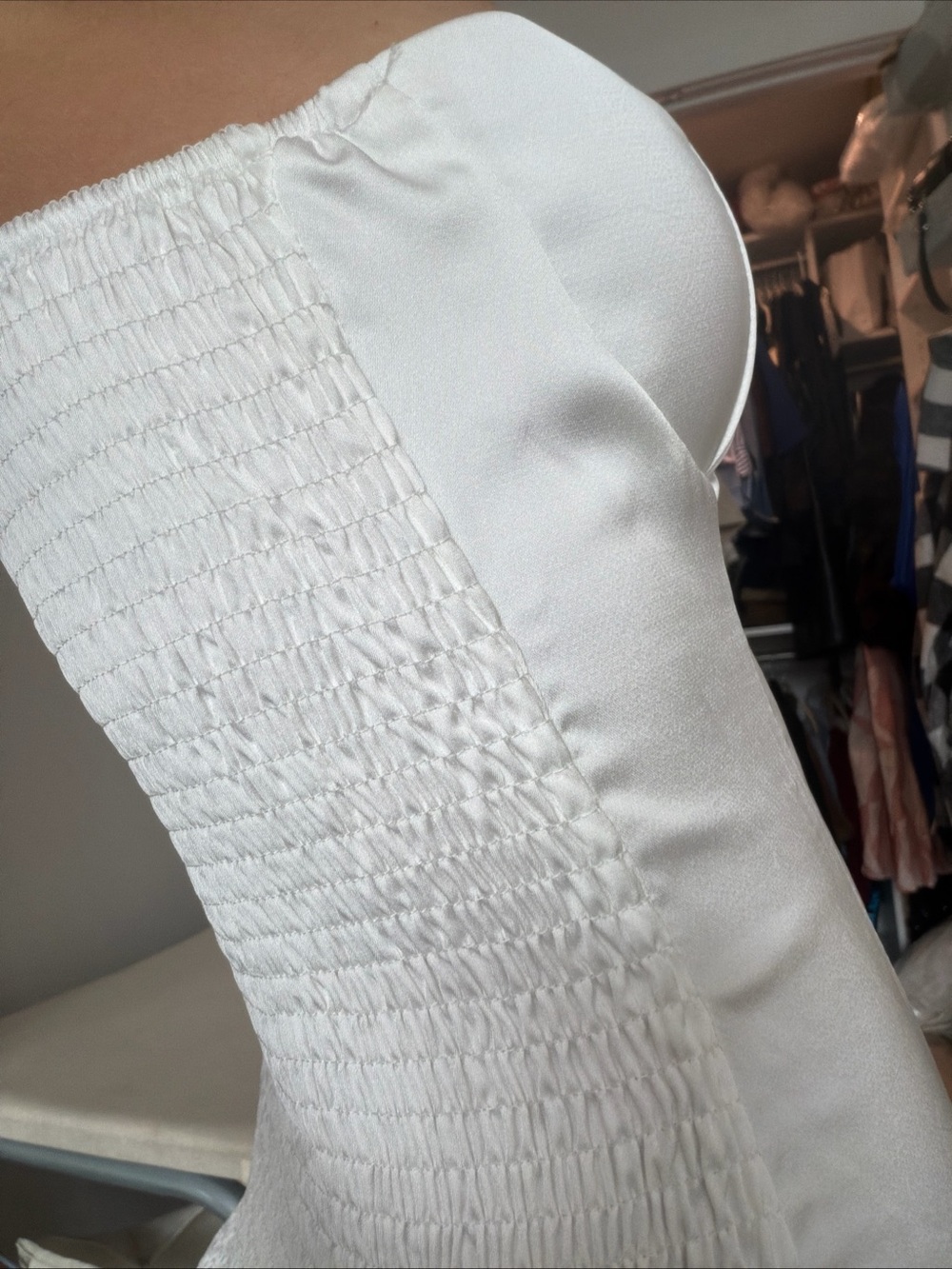 White Ruffle Hem Mini Dress - Picture 4 of 4